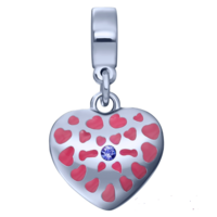 Фигурный шарм-сердечко с фиолетовым кристаллом из коллекции "холодное сердце"