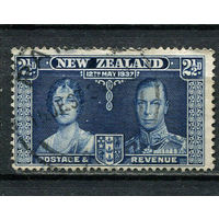 Новая Зеландия - 1937 - Король Георг VI и королева Елизавета 2 1/2Р - [Mi.233] - 1 марка. Гашеная.  (LOT FB16)-T10P32