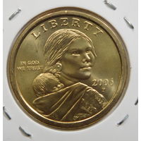 США 1 доллар 2006 Парящий орёл Сакагавея Индианка двор P