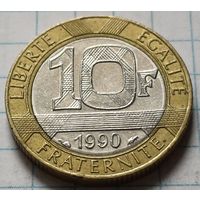 Франция 10 франков, 1990     ( 1-1-1 )