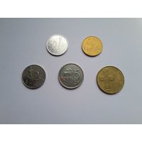 50 геллеров - 1,2,5,10 крон 1993 года. Словакия