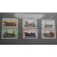 Поезда, паровозы, транспорт, техника, железная дорога, марки, Вьетнам, 1985
