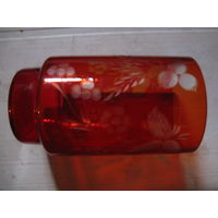 Красивая ваза советская цветное стекло 20х10 см битая