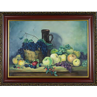 Картина маслом "Плоды изобилия" в багетной раме. 50*70см