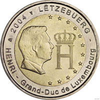 2 евро 2004 Люксембург Великий Герцог Анри UNC из ролла