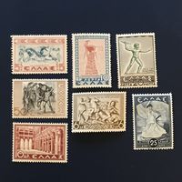 Греция 1937 год Искусство Событие История Греции Серия 7 марок Mi:395-397,399,403,405,407 Чистые
