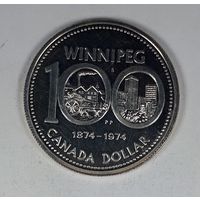 Канада 1 доллар 1974  100 лет городу Виннипег