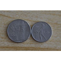 Италия 100 и 50 лир 1978