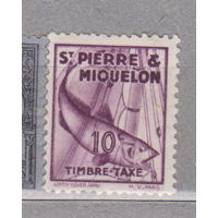 Сен-Пьер и Микелон Рыба Доплатная марка колония Франция  1938 год  лот 2