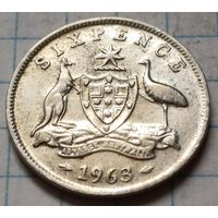 Австралия 6 пенсов, 1963      ( 2-5-8 )
