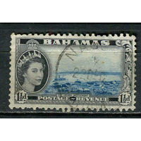 Британские колонии - Багамские острова - 1954 - Елизавета II  и архитектура 1 1/2P - [Mi.165] - 1 марка. Гашеная.  (Лот 34EZ)-T25P5