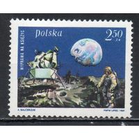 Первый человек на Луне Польша 1969 год серия из 1 марки