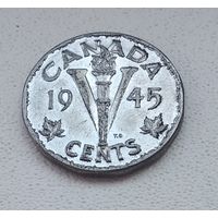 Канада 5 центов, 1945 7-2-29