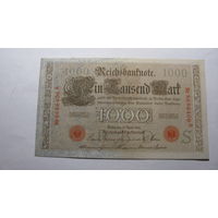 Германия Ro45с. 1000 марок 1910 г. (Печать красная. 7 цифр в номере. Волокна защиты - синие )