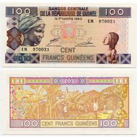 Гвинея. 100 франков (образца 2012 года, P35b, UNC)
