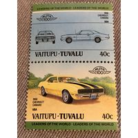 Тувалу. Автомобили мира. Chevrolet Camaro 1968. Марка из серии