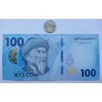 Werty71 Киргизия Кыргызстан 100 сом 2023 2024 UNC банкнота