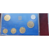 Израиль набор монет 5 шт.  (1988г.) в банковской упаковке 40 лет независимости Израиля
