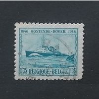 Бельгия 1946/100-летие почтовой службы Остенде-Дувр/ Почтовый пароход / Корабль.  Михель BE 755II