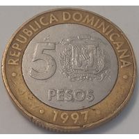 Доминикана 5 песо, 1997 (4-9-14)