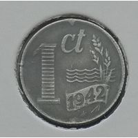 Нидерланды 1 цент 1942 г. В холдере