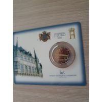 Монета Люксембург 2 евро 2016 Мост герцогини Шарлотты BU БЛИСТЕР