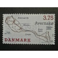 Дания 1995 карта датских островов