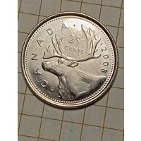 Канада 25 центов 2008 года .