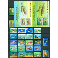 Корея Рыбы 1985-1997 24м 2 бл. MNH **