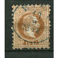 Австро-Венгрия - 1867 - Император Франц Иосиф 15Kr - (есть тонкое место) - [Mi.39IA] - 1 марка. Гашеная.  (Лот 40CD)