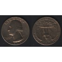 США km164a 25 центов 1 квотер 1966 год (f0