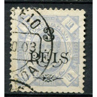 Португальские колонии - Индия - 1902 - Надпечатка нового номинала 3R на 1T - (перф. 11 1/2) - [Mi.195A] - 1 марка. Гашеная.  (Лот 115BG)