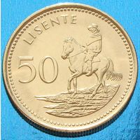 Лесото. 50 лисенте 1998 год  KM#65  "Всадник на коне"