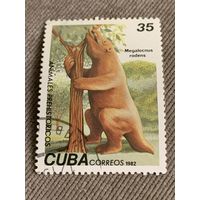 Куба 1982. Динозавры. Megalocnus rodens. Марка из серии