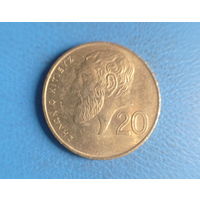 Кипр 20 центов 2001 год Зенон Критский