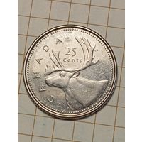 Канада 25 центов 2001 года .
