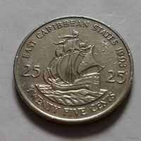 25 центов, Восточные Карибы 1993 г.