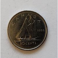 Канада 10 центов, 1986