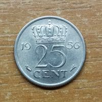 Нидерланды 25 центов 1956 _РАСПРОДАЖА КОЛЛЕКЦИИ
