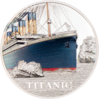 Острова Кука 20 долларов 2022г. "Титаник". Монета в капсуле; подарочной рамке - футрляре; сертификат; коробка. СЕРЕБРО 93,30гр.(3 oz).