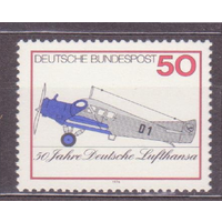 ФРГ Германия 1976 авиация, самолет, 50 лет немецкой Люфтганзе 878**\\7