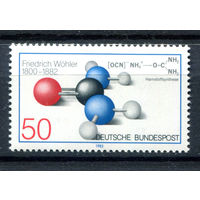 Германия (ФРГ) - 1982г. - Модель молекулы мочевой кислоты. 100 лет со дня смерти Фридриха Вёглера - полная серия, MNH с отпечатком [Mi 1148] - 1 марка