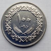 Ливия 100 дирхам 1975г. Герб.