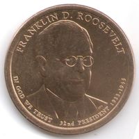1 доллар США 2014 год 32-й Президент Франклин Рузвельт двор D _состояние аUNC