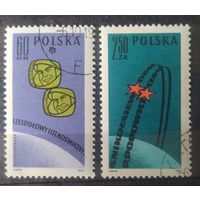 Польша 1962 исследование космоса. следы от наклеек.