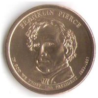 1 доллар США 2010 год 14-й Президент Франклин Пирс _состояние аUNC