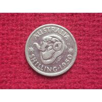 Австралия 1 шиллинг 1950 г. Серебро 0.500.
