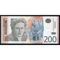 Сербия 200 динар 2011 г. P58a. Серия AA. UNC