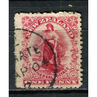 Новая Зеландия - 1902/1907 - Аллегория Зеландия 1Р - [Mi.100XIC] - 1 марка. Гашеная.  (LOT EZ32)-T10P20
