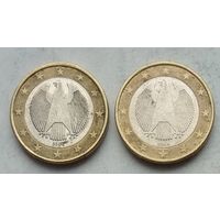 Германия 1 евро 2004 г. A, G. Цена за 1 шт.